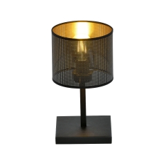 JORDAN LN1 Lampa stołowa z abażurem E27 czarny/złoty 1144/LN1 EMIBIG