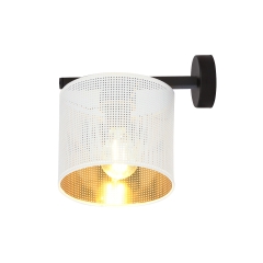 JORDAN K1 Lampa kinkiet z abażurem E27 biały/czarny 1145/K1 EMIBIG