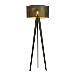 ASTON LP1 Lampa stojąca z abażurem E27 czarny/złoty 1148/LP1 EMIBIG