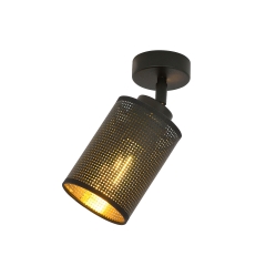 BRONX 1  Lampa plafon z abażurem E27 czarny/złoty 1152/1 EMIBIG