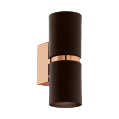 Wall lamp 2, flame up-down PASSA brown EGLO 95371