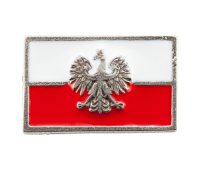 A pin miniature of the Polish flag with a modern eagle - PINS