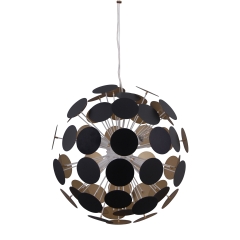 Lampa żyrandol 6 płomienny MAILONE czarny złoty Italux AD20180/6C BL+G