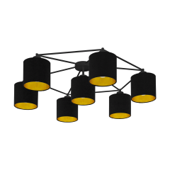 Ceiling lamp 7 flame STAITI black lampshade EGLO 97895