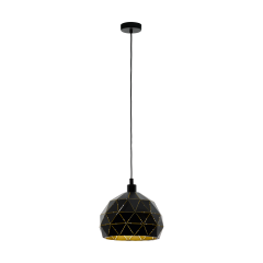 Single overhang lamp ROCCAFORTE black 30cm EGLO 97845