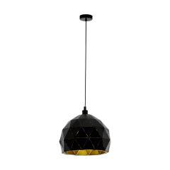 Single overhang lamp ROCCAFORTE black 40cm EGLO 97841