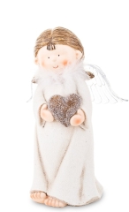 Śliczna Figurka Aniołek z Sercem z oświetleniem LED wys. 24cm dekoracja do domu tworzywo wielokolorowy 141181 Art-Pol
