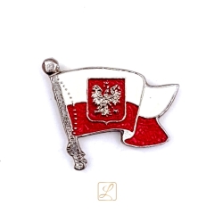 White and red eagle flag pin - PINS