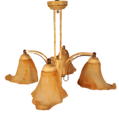 Lampa wisząca 4 płomienna Cremona klosz murano brązowy E27 Starex