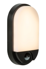 Hups Lampa kinkiet zewnętrzny LED + czujnik ruchu 10W 3000K IP54 czarna 22864/10/30 Lucide