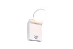 Adour Lampa kinkiet zewnętrzny LED + czujnik ruchu 10W 2300+3000+4000 K IP44 biała 245569131 Trio