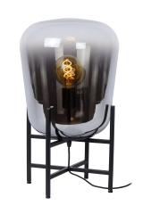 GLORIO Lampa stołowa E27 czarna/szkło dymione 25502/32/65 Lucide