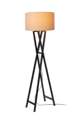 Trafalgar Lampa podłogowa z abażurem H 157cm E27 czarna/beżowa 30763/81/30 Lucide