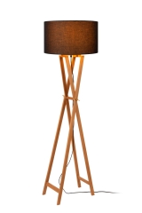 Trafalgar Lampa podłogowa z abażurem H 157cm E27 jasne drewno/czarna 30763/81/72 Lucide