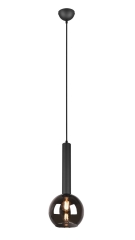CLAYTON Lampa wisząca Ø 20cm E27 czarny/klosz dymiony 310300132 TRIO