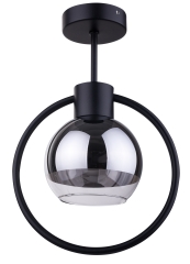 LINDA Lampa plafon E27 czarna klosz srebrny Sigma 31890
