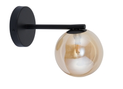 ROMA lampa kinkiet G9 czarna szkło bursztynowe Sigma 32088