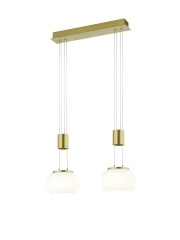 MADISON Lampa belka wisząca regulowana LED 2x8W 3000K złota satyna 342010208 TRIO