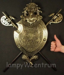 The Great Coat of Arms with two halberds Brass - replica