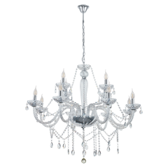 Lamp chandelier 12 flame BASILANO 1 Glass Chandeliers EGLO 39102