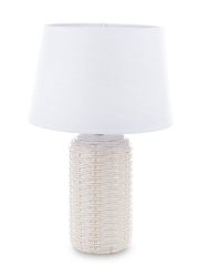 Lampa kremowa ceramiczna z białym abażurem 143520 Art-Pol