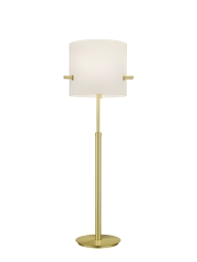 CAMDEN Lampa stojąca z abażurem H187cm 3xE27 złota satyna/biała Trio 408300308