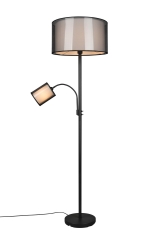 BURTON Lampa stojąca z abażurem 2xE27 H 174cm czarny 411400232 TRIO