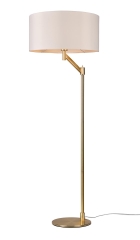 CASSIO Lampa podłogowa z abażurem H 158cm E27 złota satyna 414400108 TRIO
