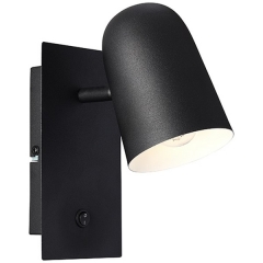Ayr lampa kinkiet regulowany z włącznikiem 1 płom. czarny Brilliant 42411/06