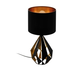 CARLTON 5 Lampa stołowa z abażurem 1 płom. czarna/miedziana EGLO 43077
