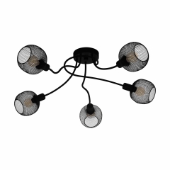 Wrington 1 Lampa plafon 5 płom. Ø 75cm czarna EGLO 43374