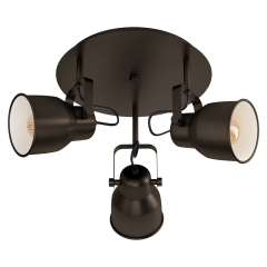 MITCHLEY Lampa plafon Ø 50cm 3 płom. czarna EGLO 43388