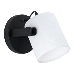 Hornwood 1 Lampa kinkiet z abażurem regulowany 1 płom. czarna/biała EGLO 43427