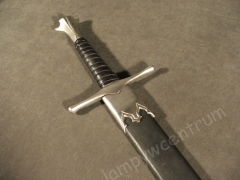 One-handed knight's sword, hardened, 15th century, with scabbard - replica