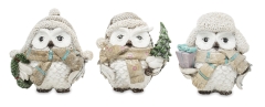 Figurki Świąteczne Sowy, dekoracja z tworzywa wielokolorowa 133466 Art-pol