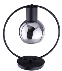 LINDA Lampa stołowa E27 czarna klosz srebrny Sigma 50184