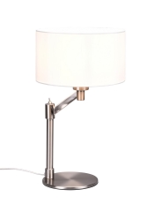 CASSIO Lampa stołowa z abażurem E27 satyna nikiel 514400107 TRIO