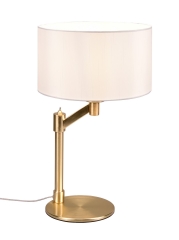 CASSIO Lampa stołowa z abażurem E27 złota satyna 514400108 TRIO