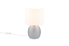 Vela Lampa stołowa z abażurem E14 szara/biała 517900111 Trio