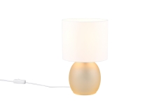 Vela Lampa stołowa z abażurem E14 złota/biała 517900113 Trio