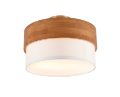 SEASONS Lampa plafon z abażurem Ø 30cm 2xE14 drewno/biały 611500201 TRIO