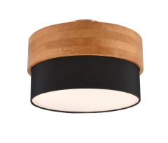 SEASONS Lampa plafon z abażurem Ø 30cm 2xE14 drewno/czarny 611500202 TRIO