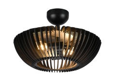 COLINO Lampa plafon Ø 40cm E27 czarny/ciemne drewno 615900232 TRIO