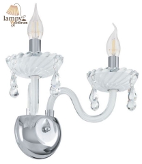 Lampa kinkiet 2 płomienny CARPENTO Glass Chandeliers EGLO 39116