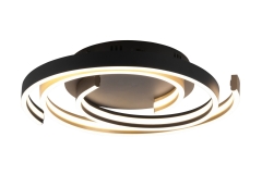 CAYA Lampa plafon LED Ø 50cm 58W 2300+3000+4000 K złota satyna/czarny 641910208 TRIO