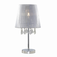 Mona Lampa nocna z abażurem 1 płom. srebrna/chrom Light Prestige LP-5005/1TS 