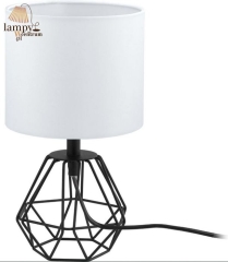 CARLTON 2 Lampa stołowa z abażurem 1 płom. czarna/biała EGLO 95789