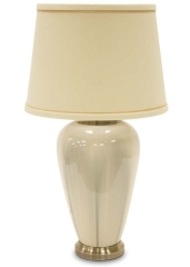 Lampa stołowa z abażurem kremowy ceramika 114364 Art-Pol