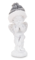 Figurka Aniołek biały szary 139058 Art-Pol