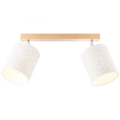 Galance lampa plafon belka regulowana z abażurem 2 płom. jasne drewno/biała Brilliant 86713/75